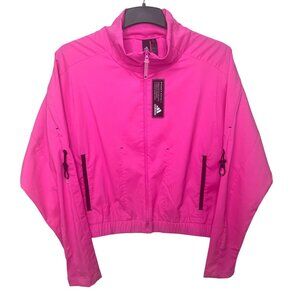 Adidas Tech Track Top Pink Primeblue Womens Medium Full-Zip Lightweight Jacket